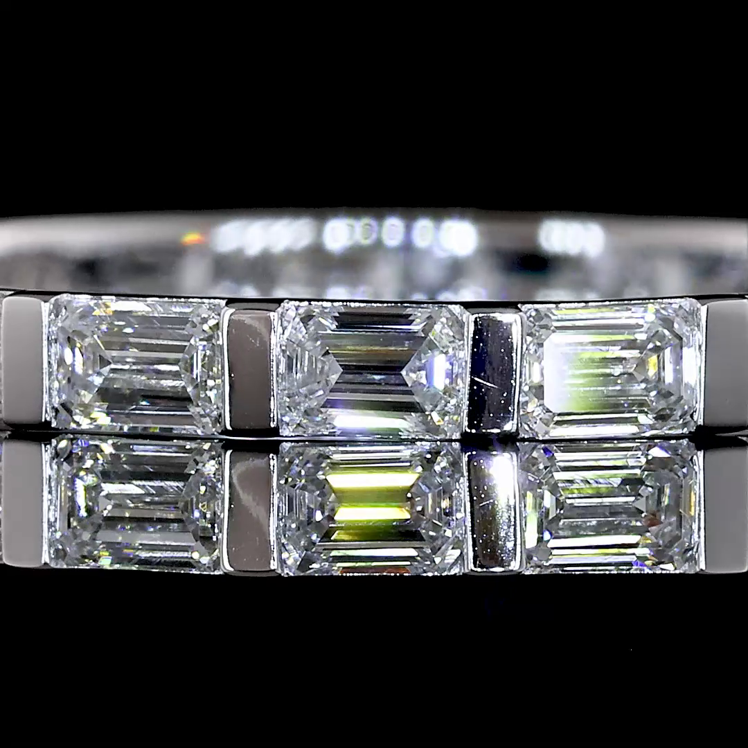 1.18 CTTW Emerald Lab Diamond Full Eternity (F Color and VS+ Clarity)
