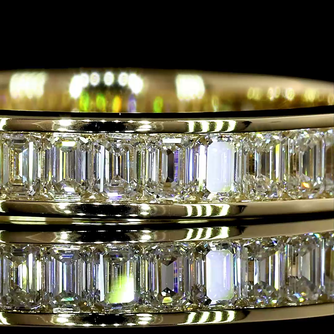 1.11 CTTW Emerald Lab Diamond 3/4 Eternity Band (F+ Color and VS+ Clarity)