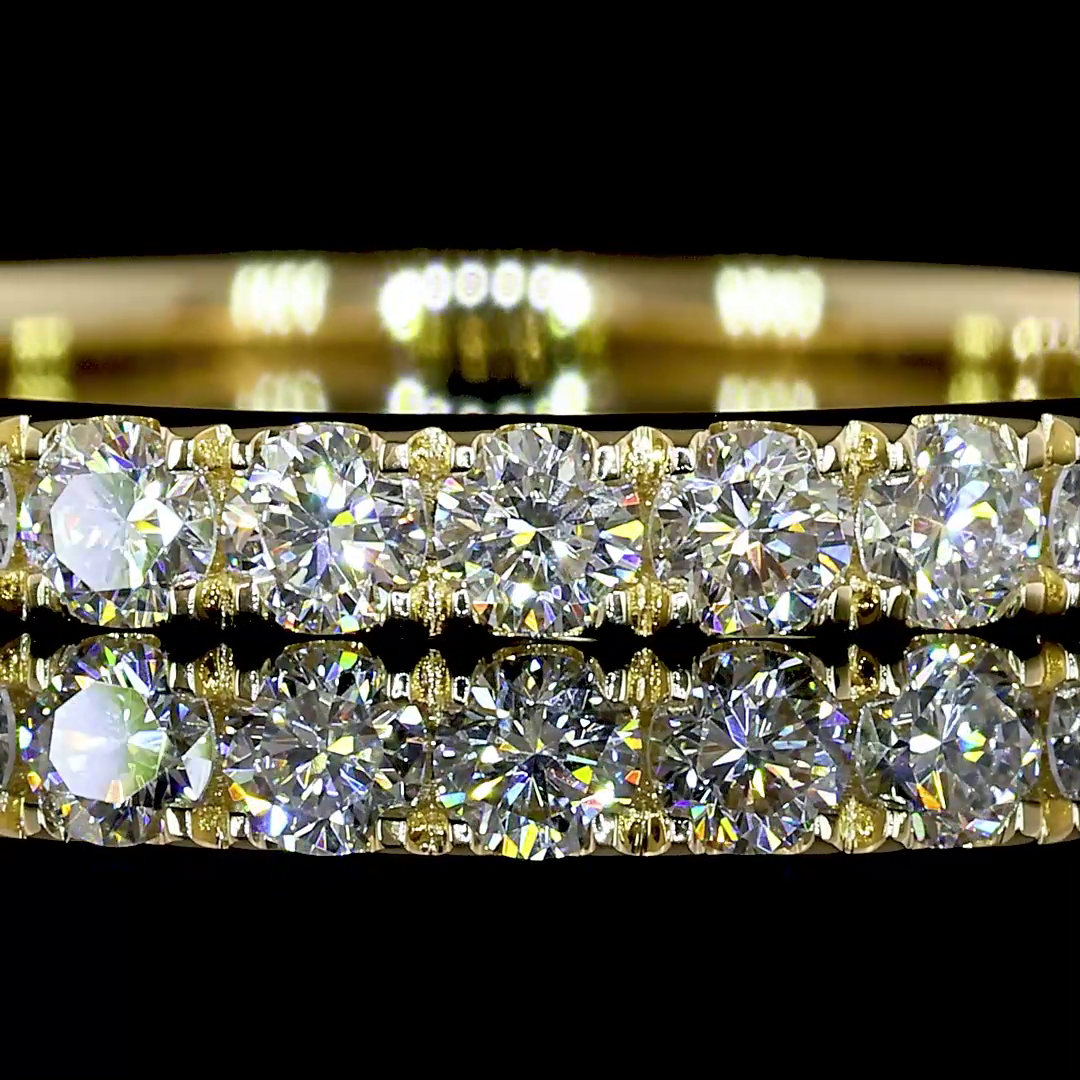 0.54 CTTW Round Lab Grown Diamond Half Eternity Band Sz. 6.5 (F Color and VS2 Clarity)
