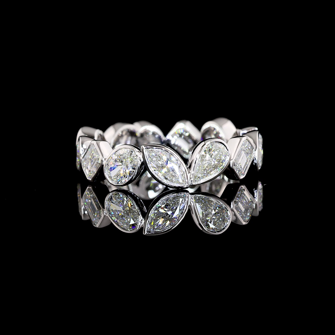 14k White Gold Lab Diamond MIX 2.78 CTTW Full Eternity Band Sz. 6.5 F VS2