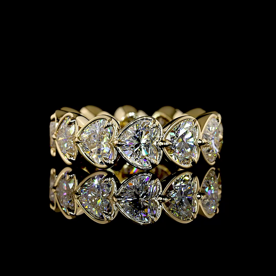 6.66 CTTW Heart Lab Diamond Full Eternity (F Color and VS1 Clarity)