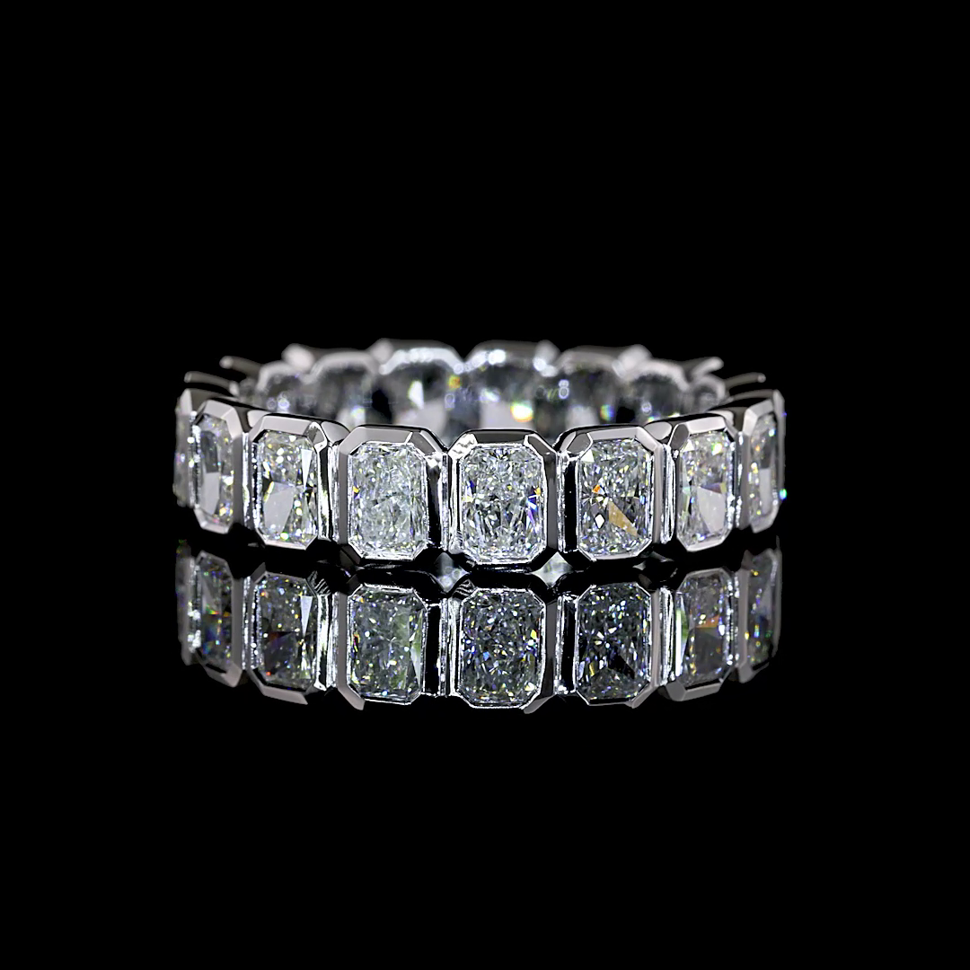 3.00 CTTW Radiant Lab Grown Diamond Full Eternity Sz. 6.5 (E Color and VS1 Clarity)