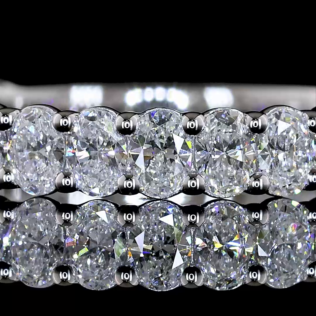 1.12 CTTW Oval Lab Diamond 3/4 Eternity Band (E Color and VS1 Clarity)
