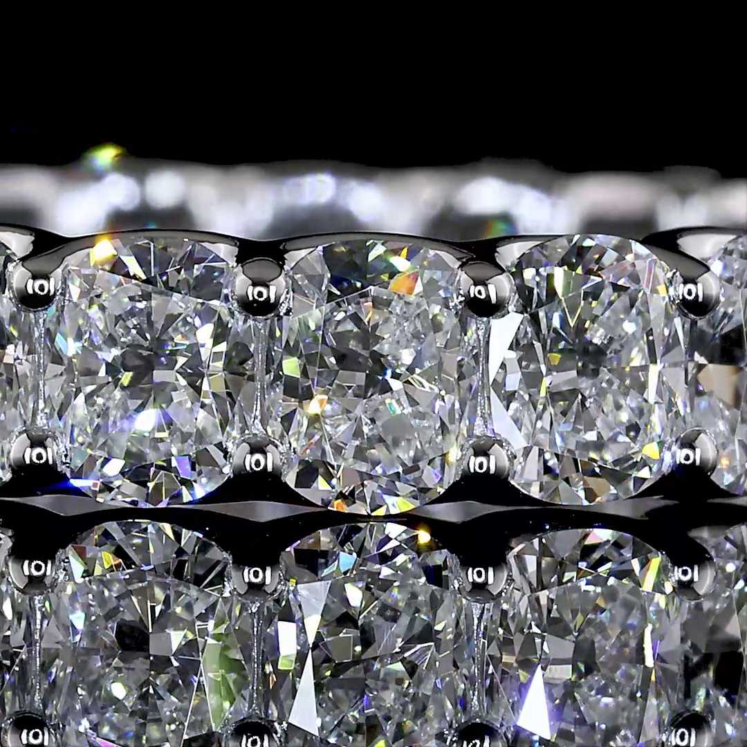 3.20 CTTW Cushion Brilliant Lab Diamond Full Eternity (E Color and VS1 Clarity)