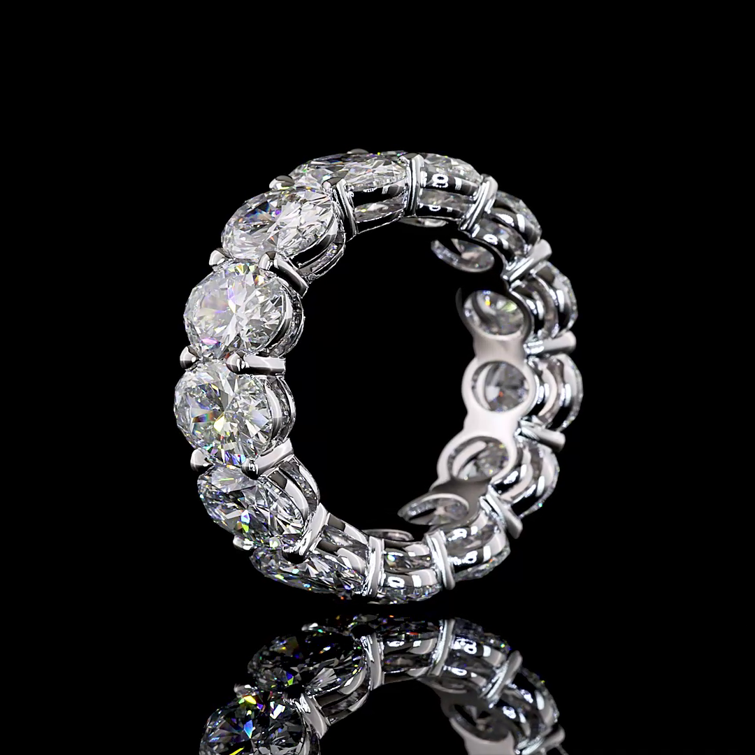 10.14 CTTW Oval Lab Grown Diamond Full Eternity Sz. 5.5 (E Color and VS1 Clarity)