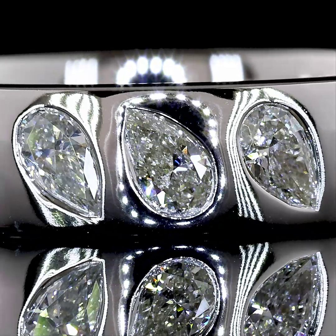 1.61 CTTW Pear Lab Diamond Full Eternity (G Color)