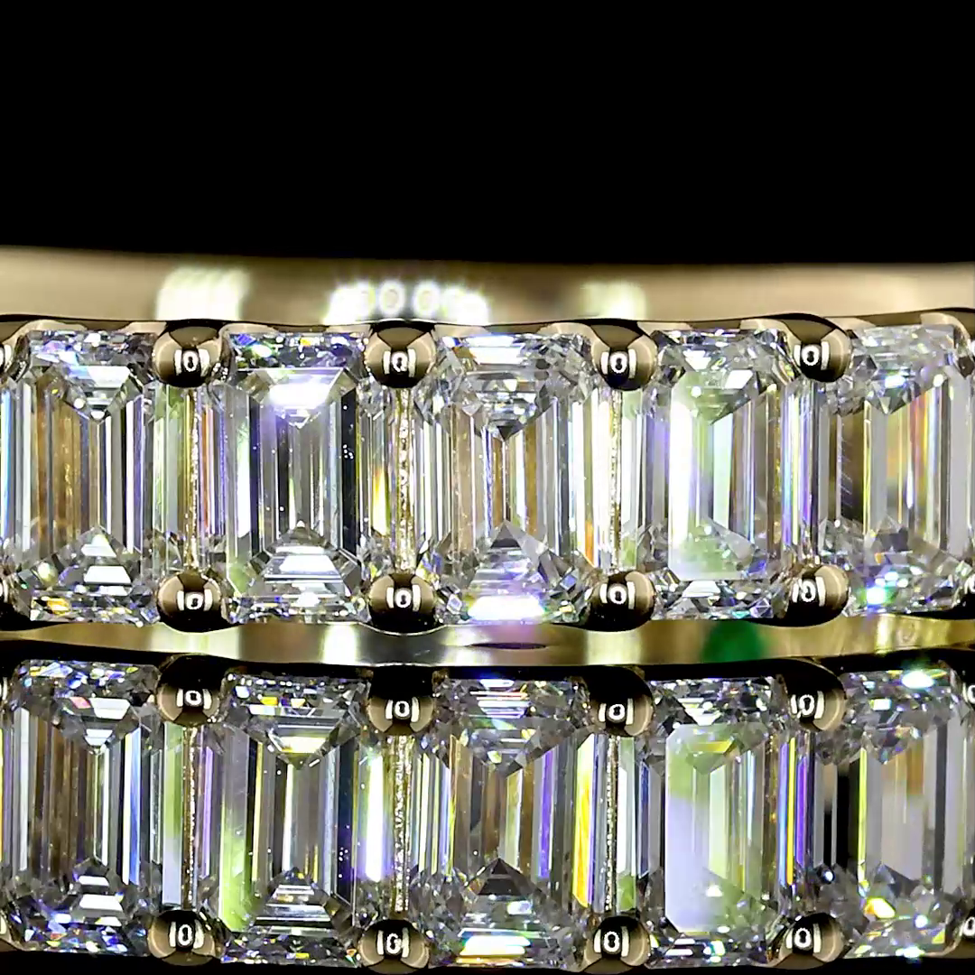 1.90 CTTW Emerald Lab Diamond 3/4 Eternity Band (F+ Color and VS+ Clarity)