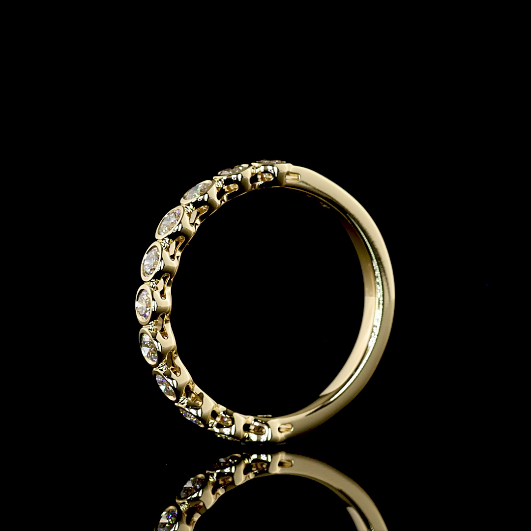 0.57 CTTW Round Lab Grown Diamond Half Eternity Band Sz. 6.5 (E Color and VS1 Clarity)