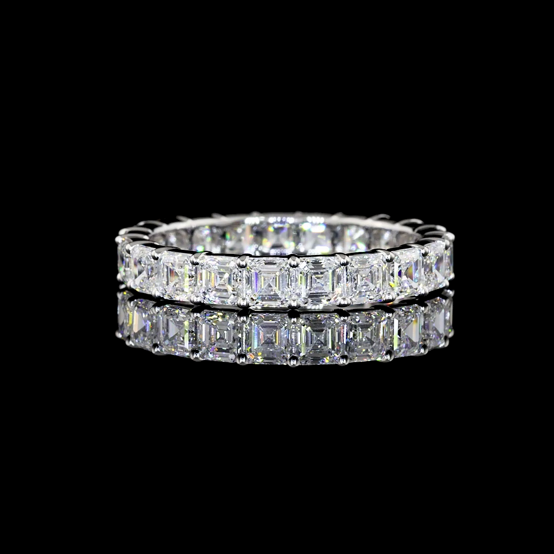 2.85 CTTW Asscher F VS1 Lab Diamond Full Sz. 6.5 14k White Gold