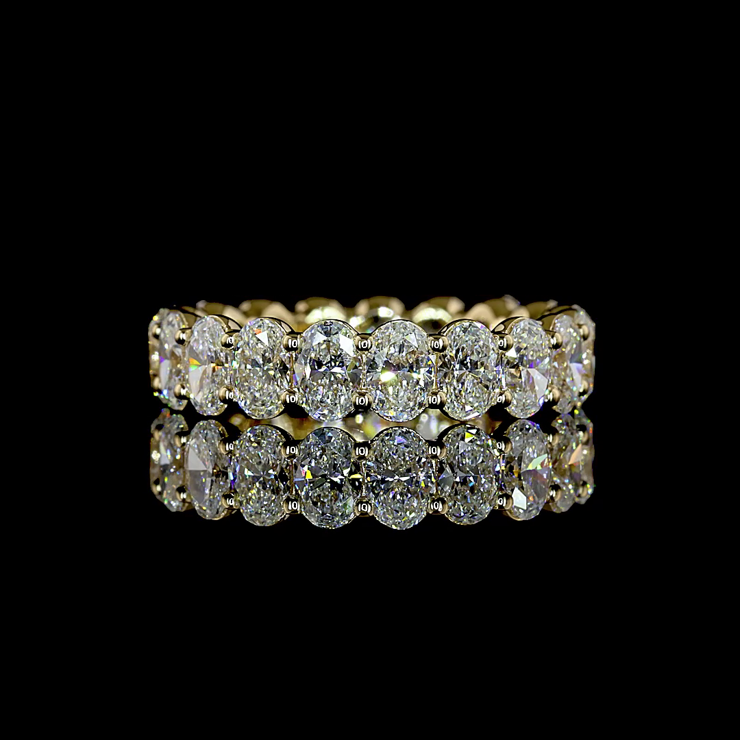 3.18 CTTW Oval Lab Grown Diamond Full Eternity Sz. 5 (E Color and VS1 Clarity)