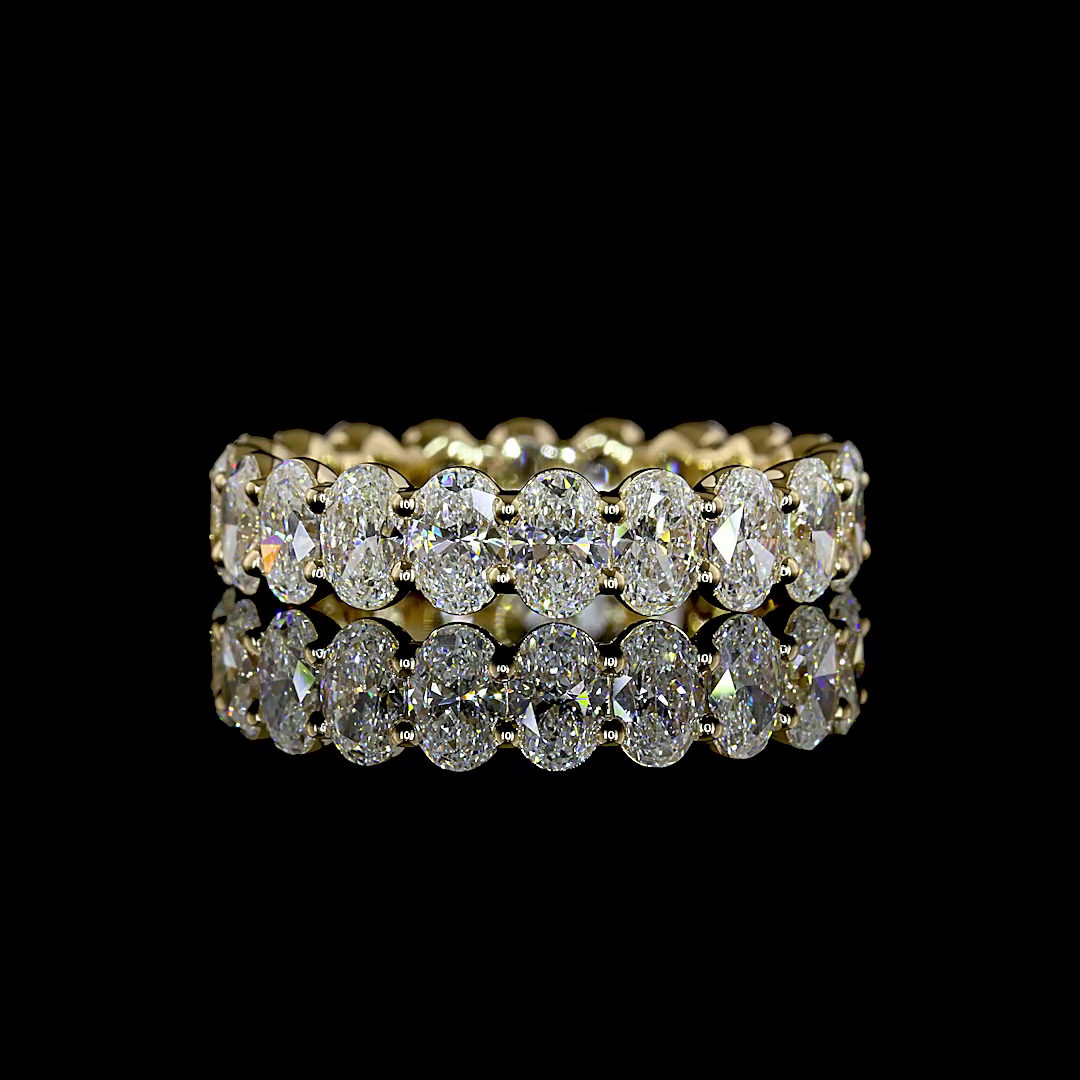 3.00 CTTW Oval Lab Grown Diamond Full Eternity Sz. 5.5 (E Color and VS1 Clarity)