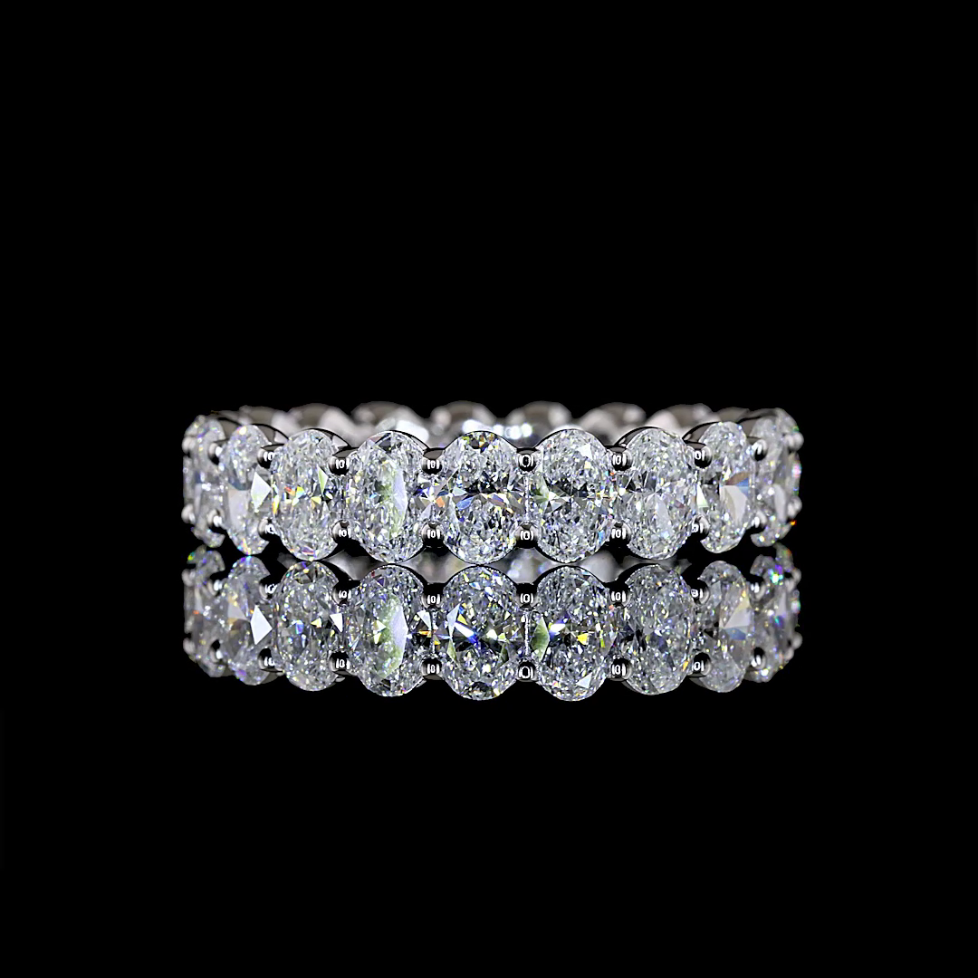 3.43 CTTW Oval Lab Grown Diamond Full Eternity Sz. 7 (E Color and VS1 Clarity)