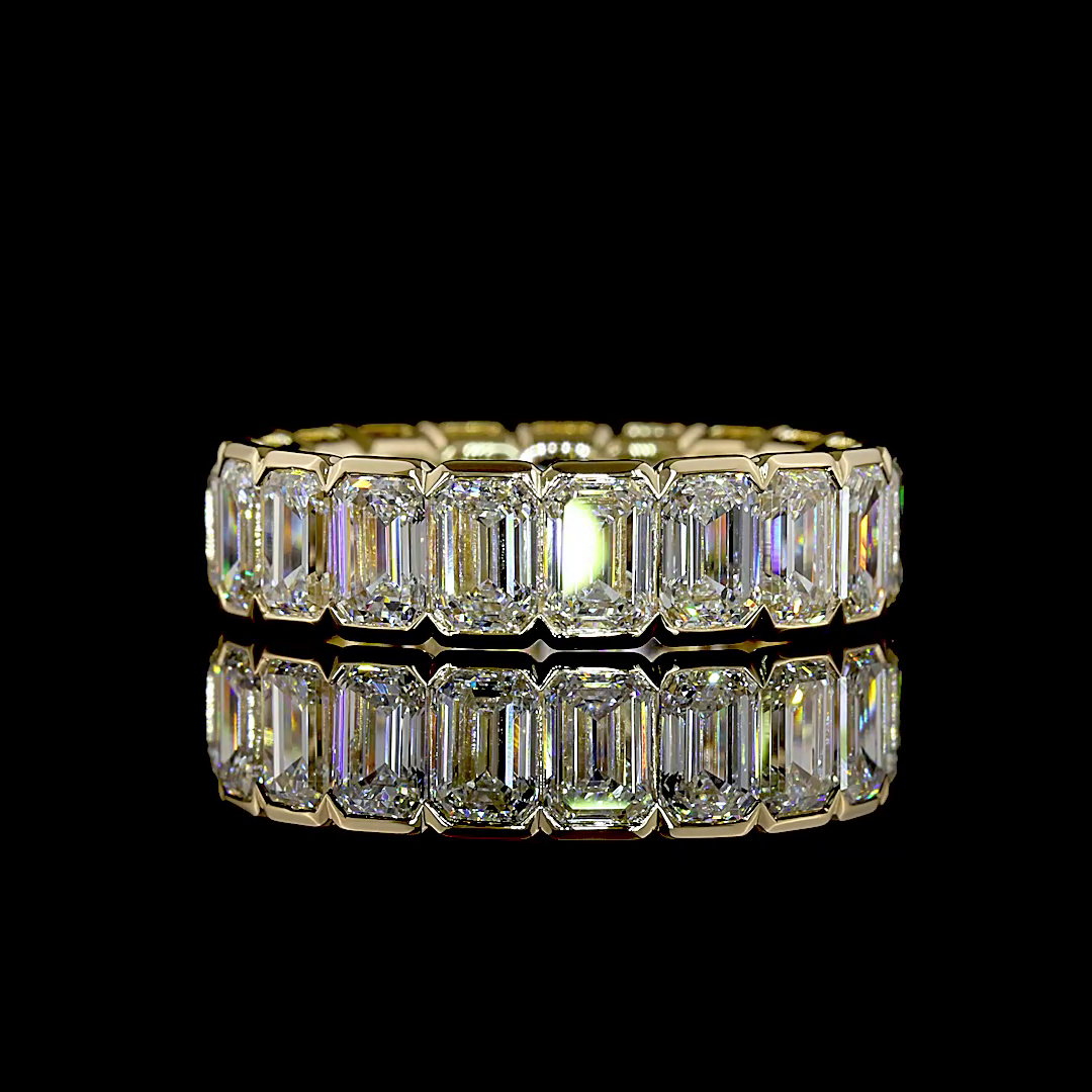 4.94 CTTW Emerald Lab Grown Diamond Full Eternity Sz. 5 (E Color and VS1 Clarity)