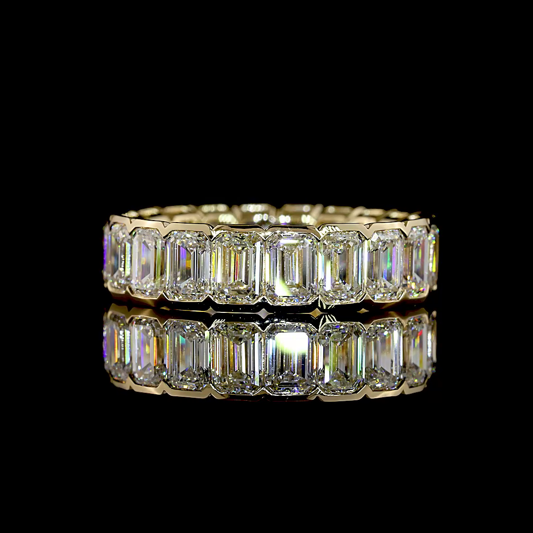 4.90 CTTW Emerald Lab Grown Diamond Full Eternity Sz. 5.5 (E Color and VS1 Clarity)