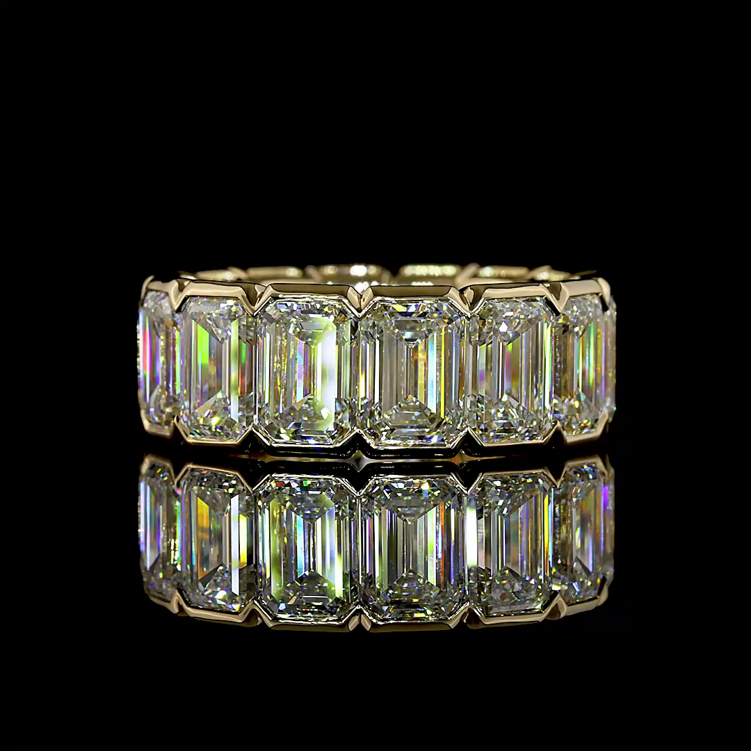 15.32 CTTW Emerald Lab Grown Diamond Full Eternity Sz. 6.5 (E/F Color and VVS2/VS1 Clarity)