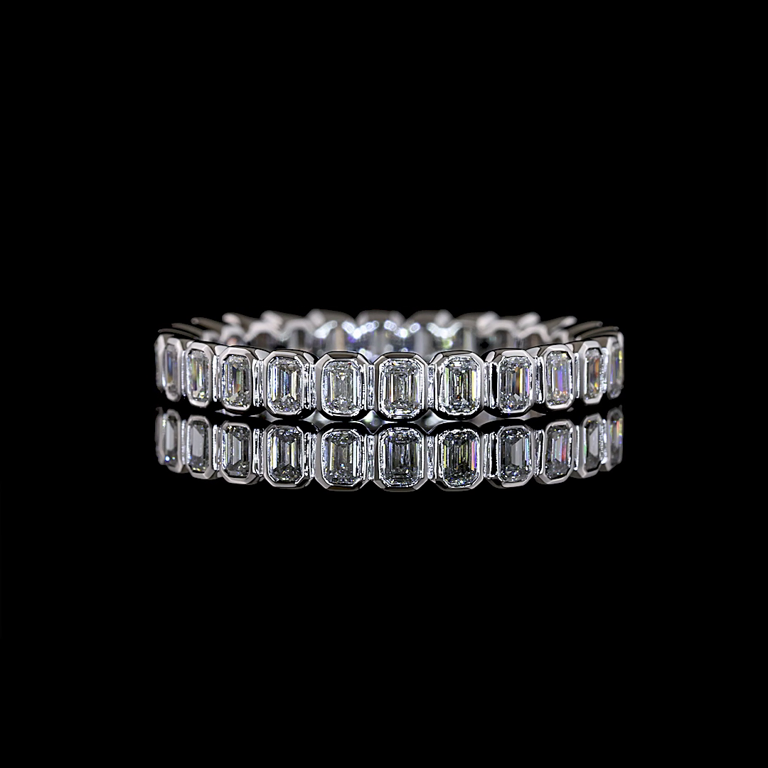 1.06 CTTW Emerald Lab Grown Diamond Full Eternity Sz. 6.5 (E Color and VS1 Clarity)