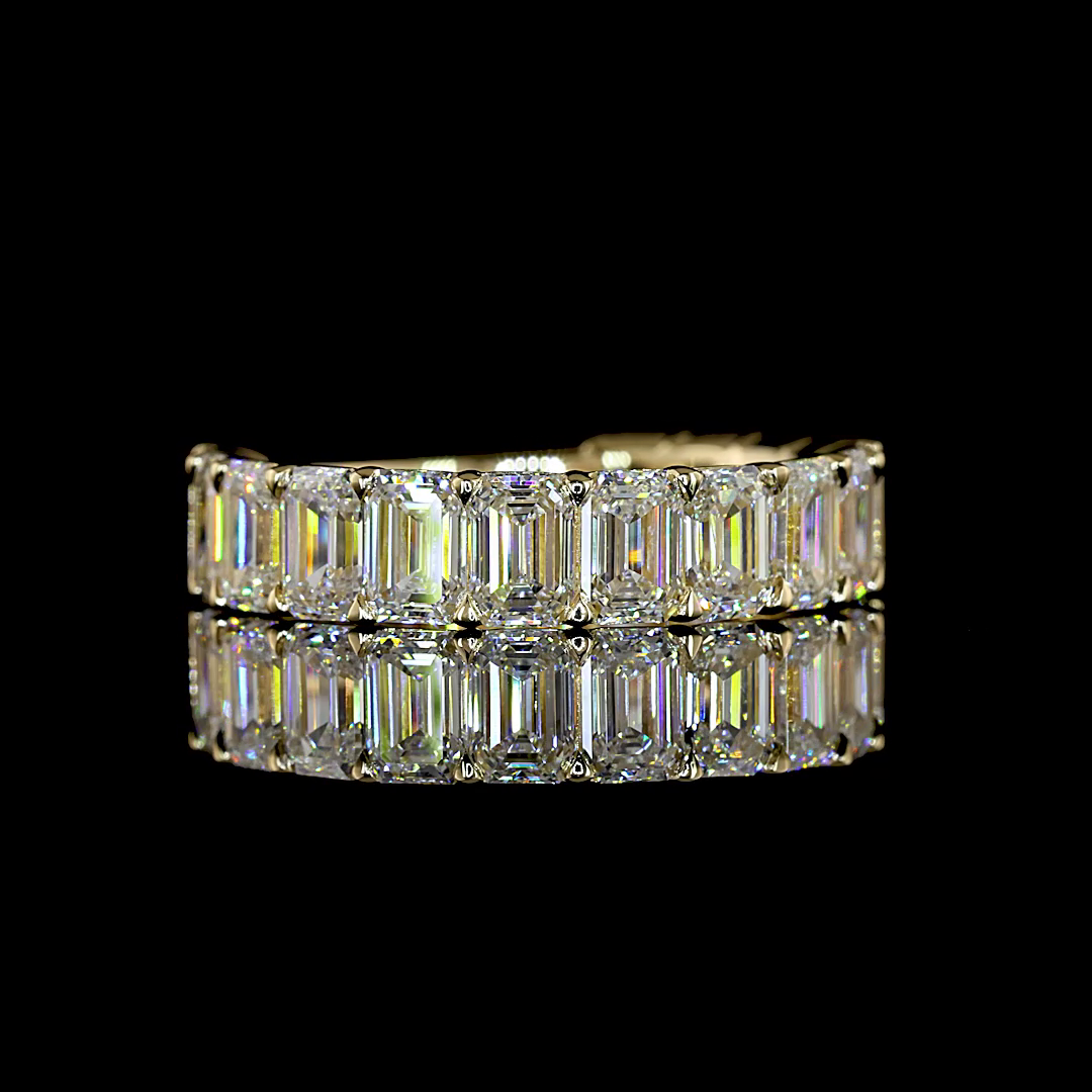 4.03 CTTW Emerald Lab Grown Diamond 3/4 Eternity Band Sz. 6.5 (E Color and VS1 Clarity)