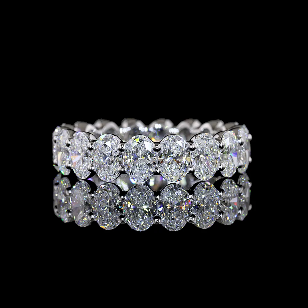 4.51 CTTW Oval Lab Grown Diamond Full Eternity Sz. 6.5 (E Color and VS1 Clarity)