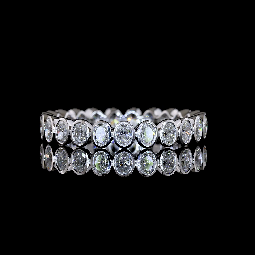 1.09 CTTW Oval Lab Grown Diamond Full Eternity Sz. 6.5