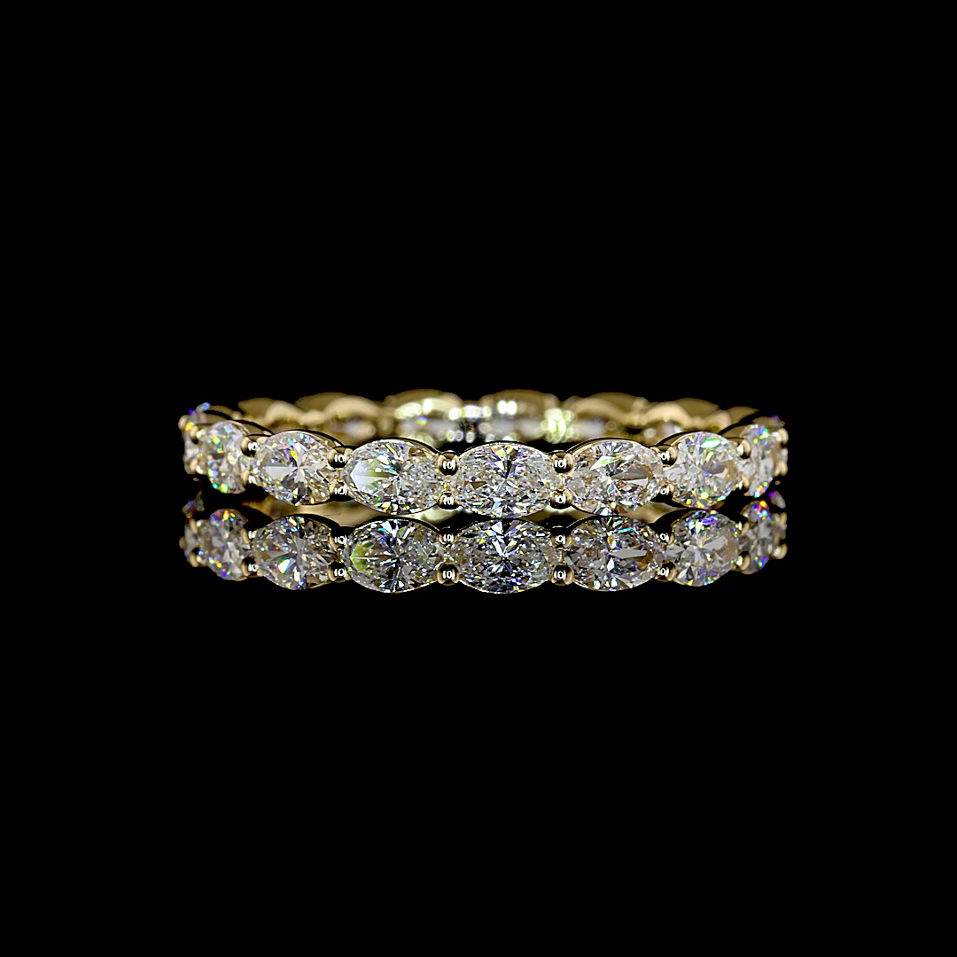 1.40 CTTW Oval Lab Grown Diamond Full Eternity Sz. 6.5 (E Color and VS1 Clarity)