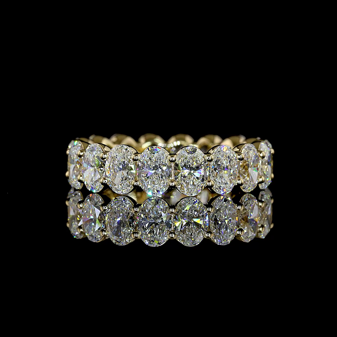 4.57 CTTW Oval Lab Grown Diamond Full Eternity Sz. 6.5 (E Color and VS1 Clarity)