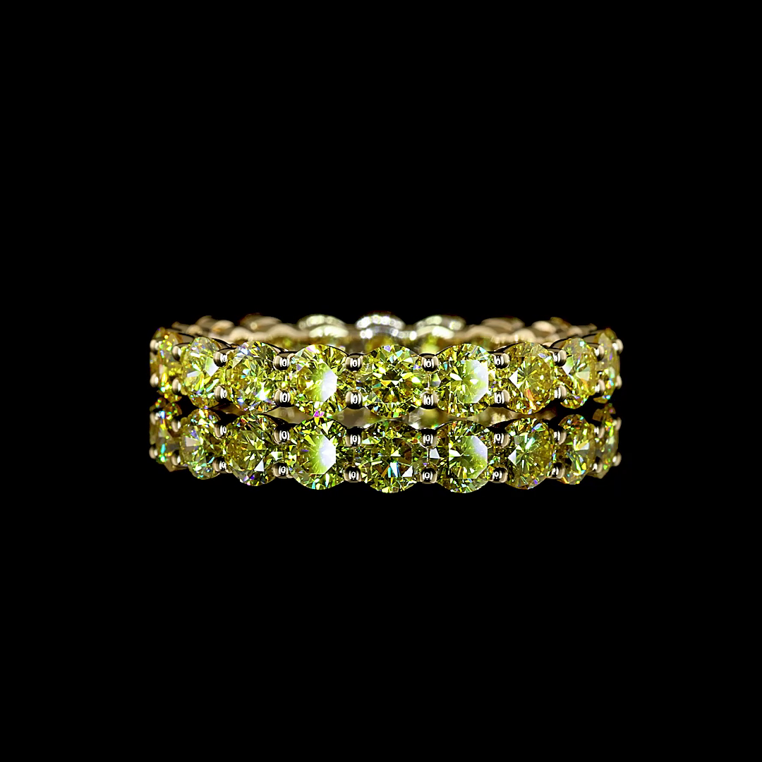 2.41 CTTW Round Lab Grown Diamond Full Eternity Sz. 5.5 (FV.YL Color and VS2 Clarity)