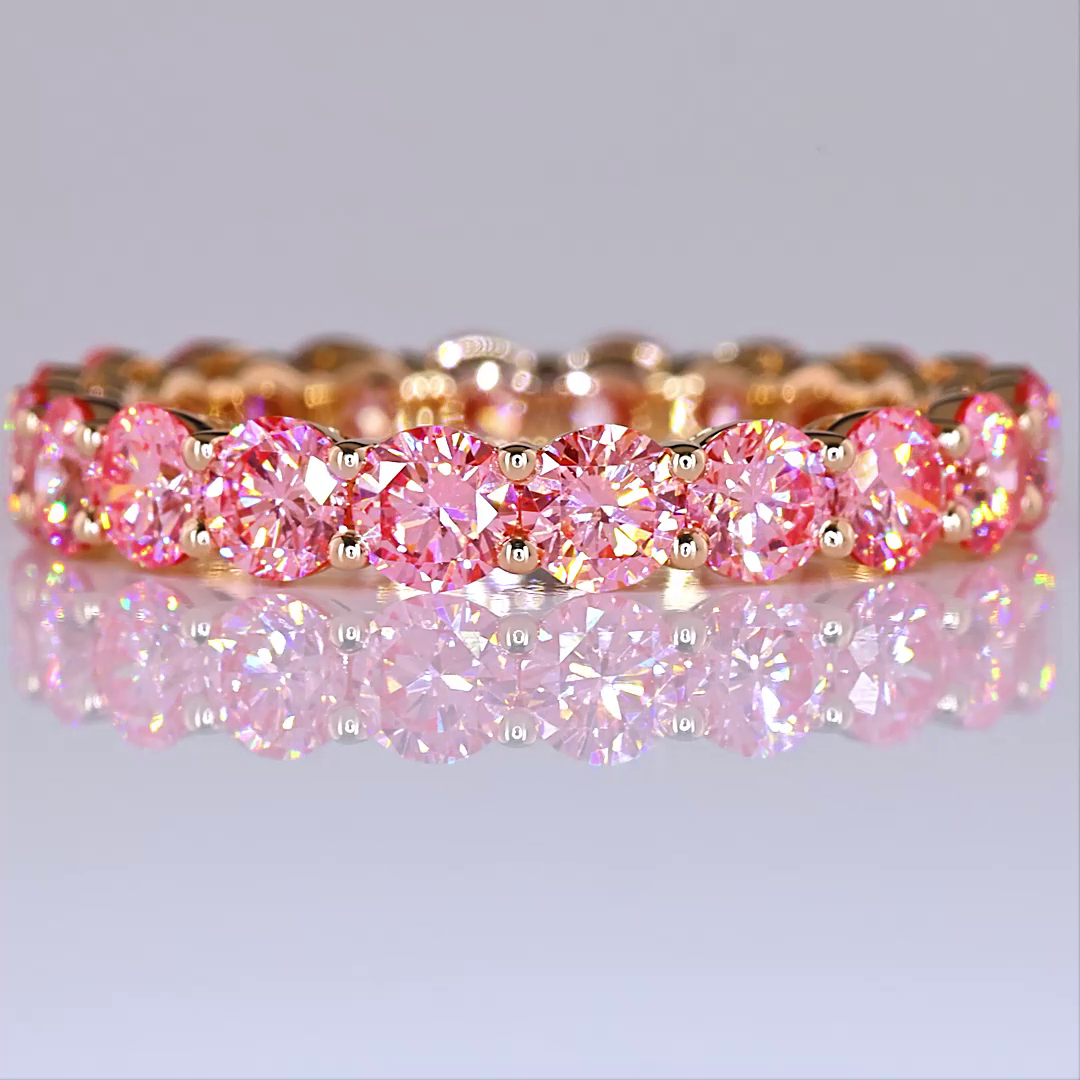 2.39 CTTW Round Lab Grown Diamond Full Eternity Sz. 5.5 (FV.P Color and VS2 Clarity)