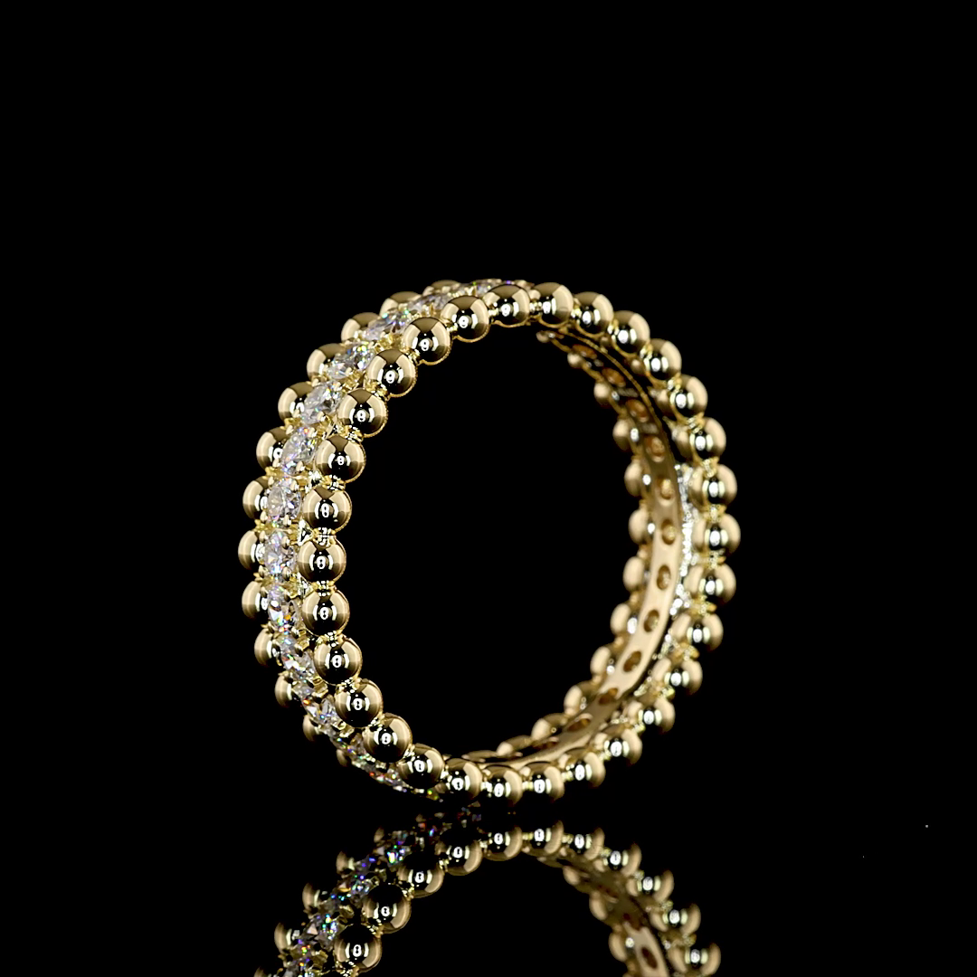 0.88 CTTW Round Lab Grown Diamond Full Eternity Sz. 6.5 (E Color and VS1 Clarity)