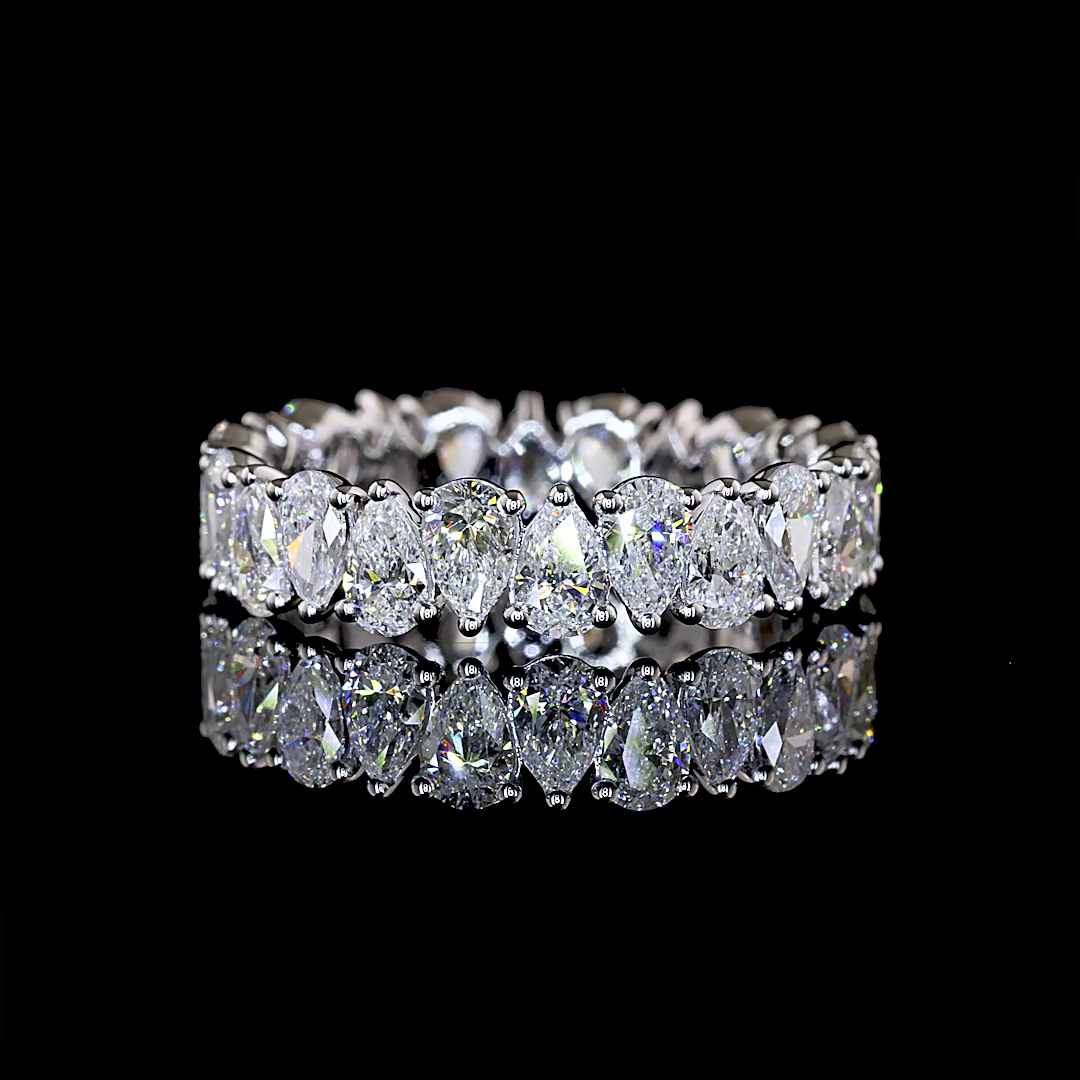 2.74 CTTW Pear Lab Grown Diamond Full Eternity Sz. 6.25 (E Color and VS1 Clarity)