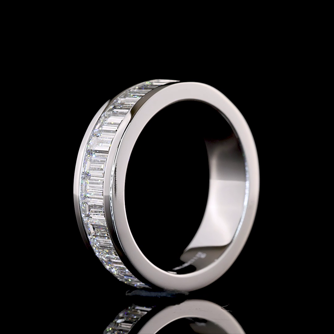 1.22 CTTW Bag Lab Grown Diamond Half Eternity Band Sz. 5 (E Color and VS1 Clarity)