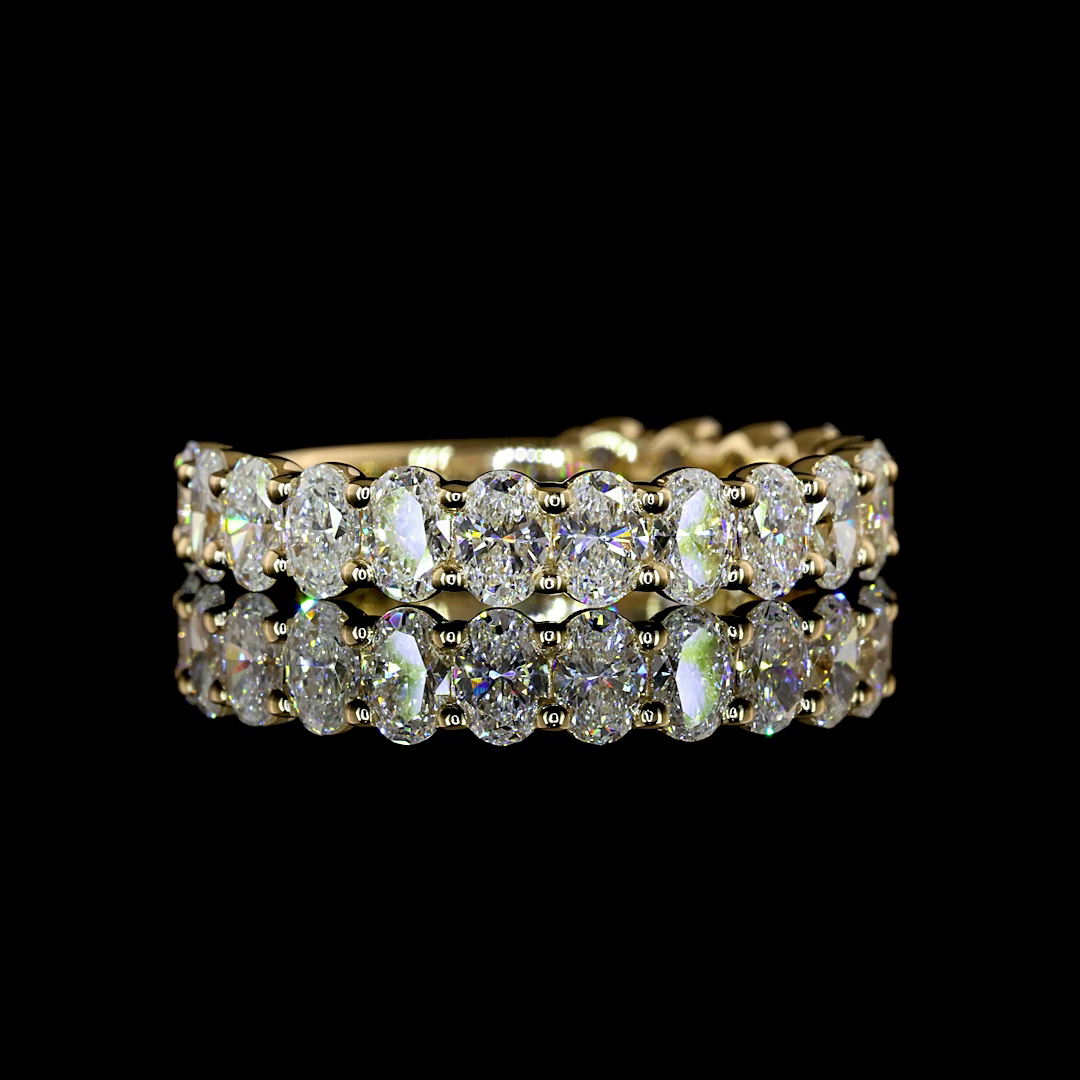 1.62 CTTW Oval Lab Grown Diamond 3/4 Eternity Band Sz. 6 (E Color and VS1 Clarity)