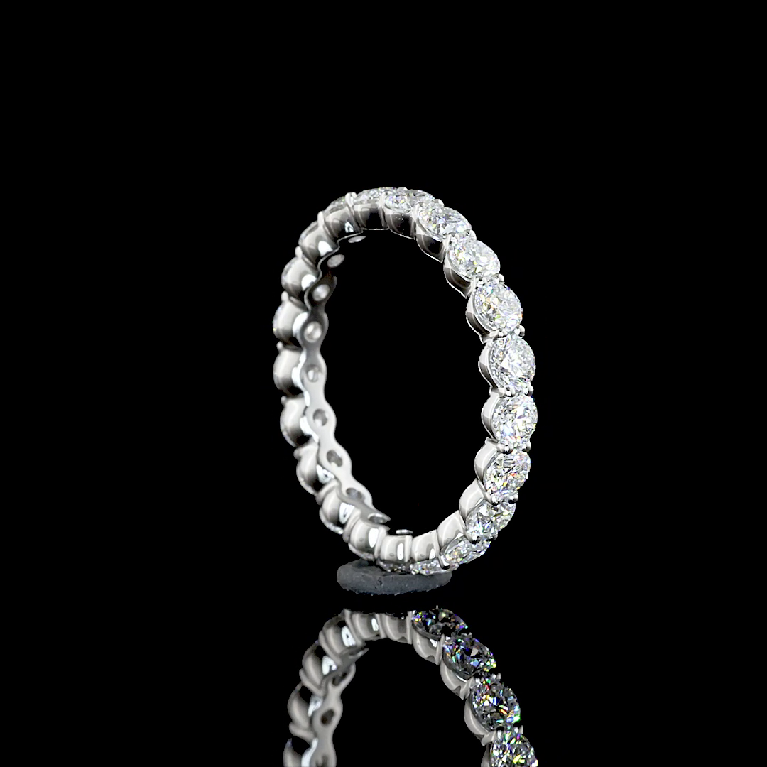 1.62 CTTW Round Lab Diamond Full Eternity Sz. 4.75 Platinum E Color and VS1 Clarity jewelry-spot-usa