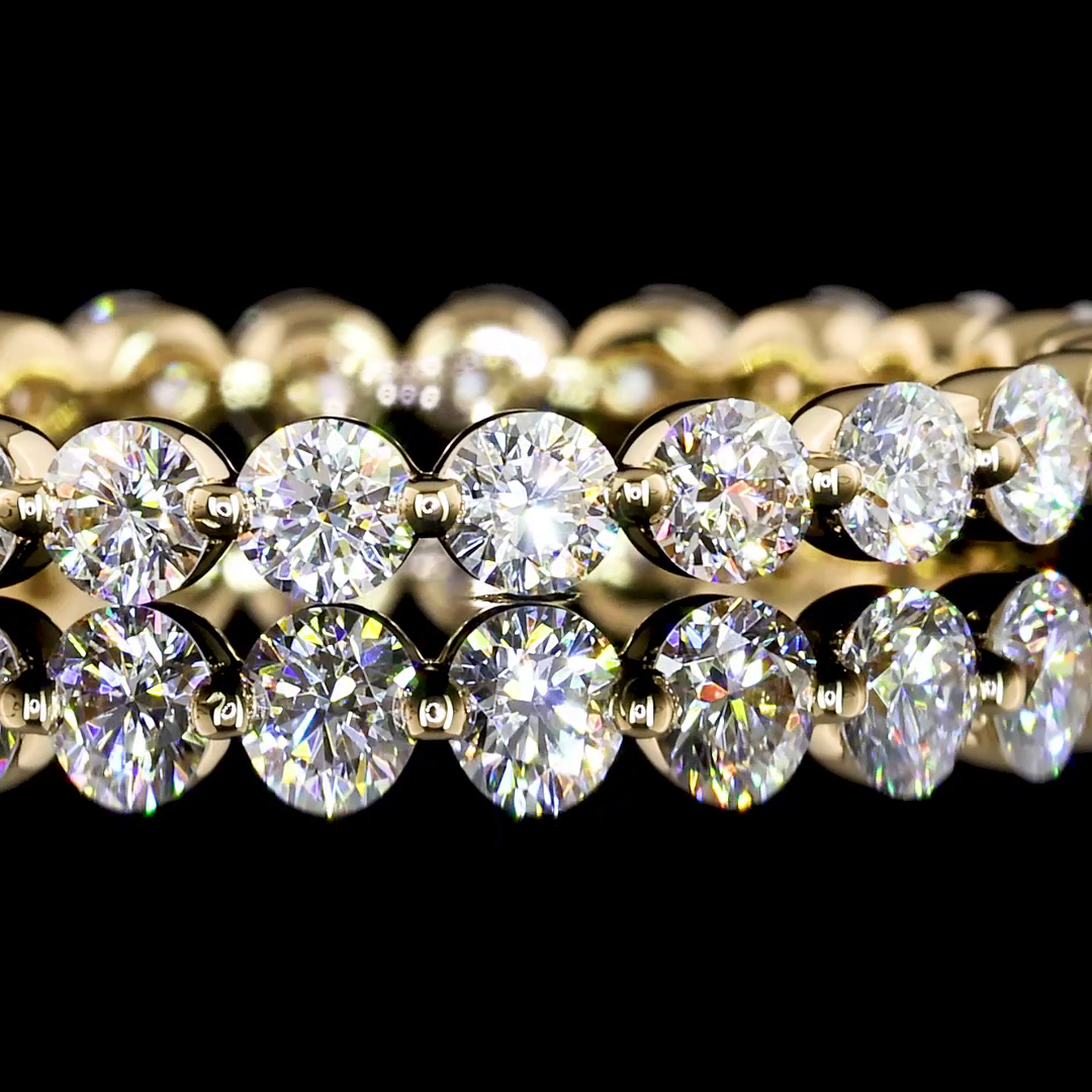 1.12 CTTW Round Lab Diamond Full Eternity Sz. 6 18k Yellow Gold (E Color and VS1 Clarity)