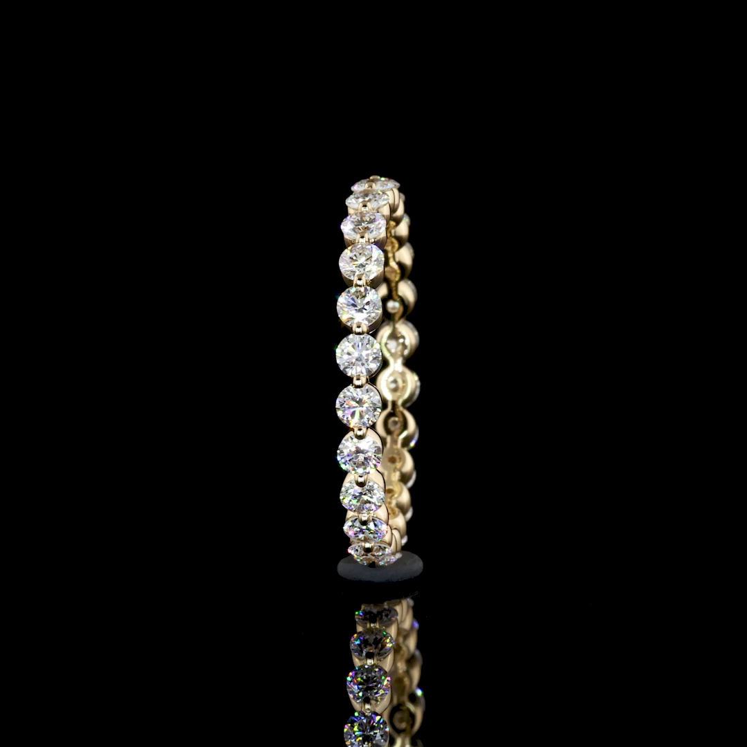 1.12 CTTW Round Lab Diamond Full Eternity Sz. 6 18k Yellow Gold (E Color and VS1 Clarity)
