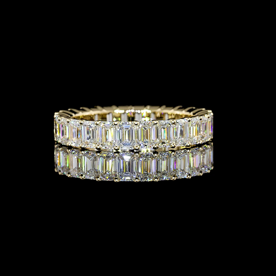 2.95 CTTW Emerald Lab Diamond Full Eternity Sz. 6 14k Yellow Gold E/F Color and VS/VS1 Clarity jewelry-spot-usa