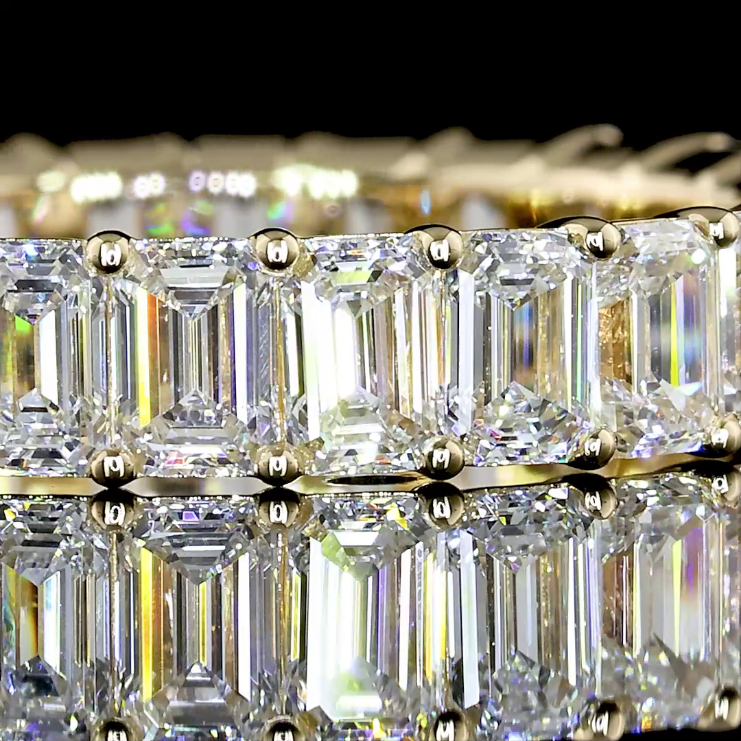 2.95 CTTW Emerald Lab Diamond Full Eternity Sz. 6 14k Yellow Gold E/F Color and VS/VS1 Clarity jewelry-spot-usa