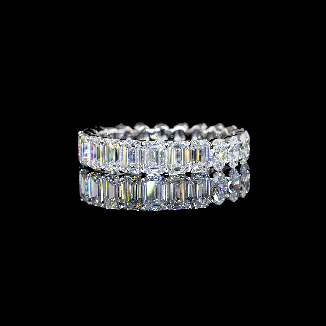 3.79 CTTW Oval Lab Diamond Full Eternity Sz. 8 (E Color and VS Clarity)