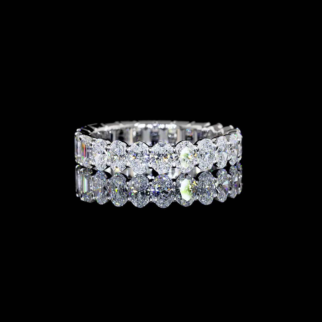 3.79 CTTW Oval Lab Diamond Full Eternity Sz. 8 (E Color and VS Clarity)