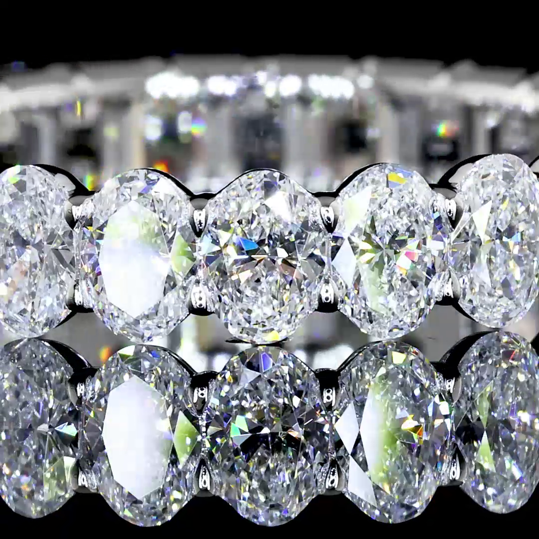 3.79 CTTW Oval Lab Diamond Full Eternity Sz. 8 (E Color and VS Clarity)
