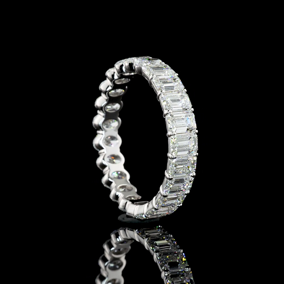 3.79 CTTW Oval Lab Diamond Full Eternity Sz. 8 (E Color and VS Clarity)