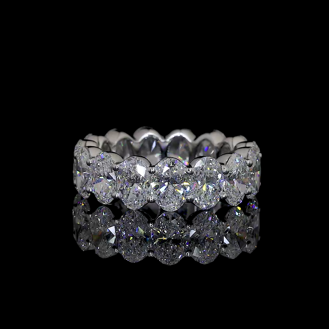 5.47 CTTW Oval Lab Diamond Full Eternity Sz. 6.5 14k White Gold F Color and VS2 Clarity jewelry-spot-usa