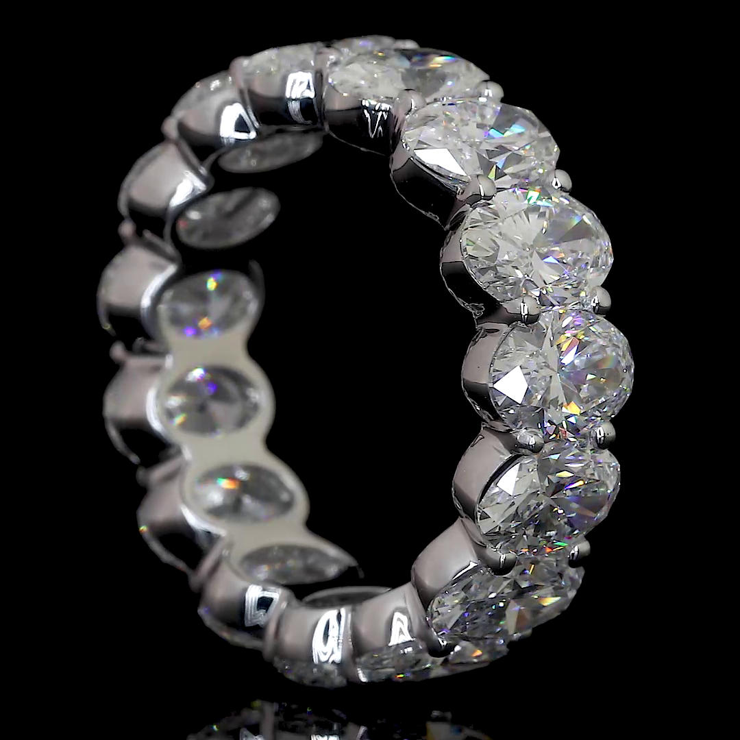 5.47 CTTW Oval Lab Diamond Full Eternity Sz. 6.5 14k White Gold F Color and VS2 Clarity jewelry-spot-usa