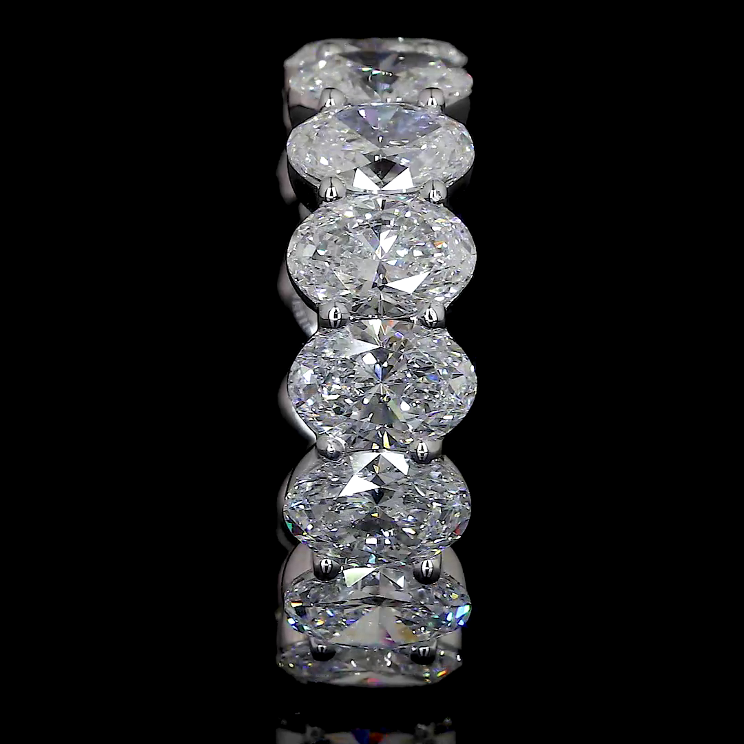 5.47 CTTW Oval Lab Diamond Full Eternity Sz. 6.5 14k White Gold F Color and VS2 Clarity jewelry-spot-usa