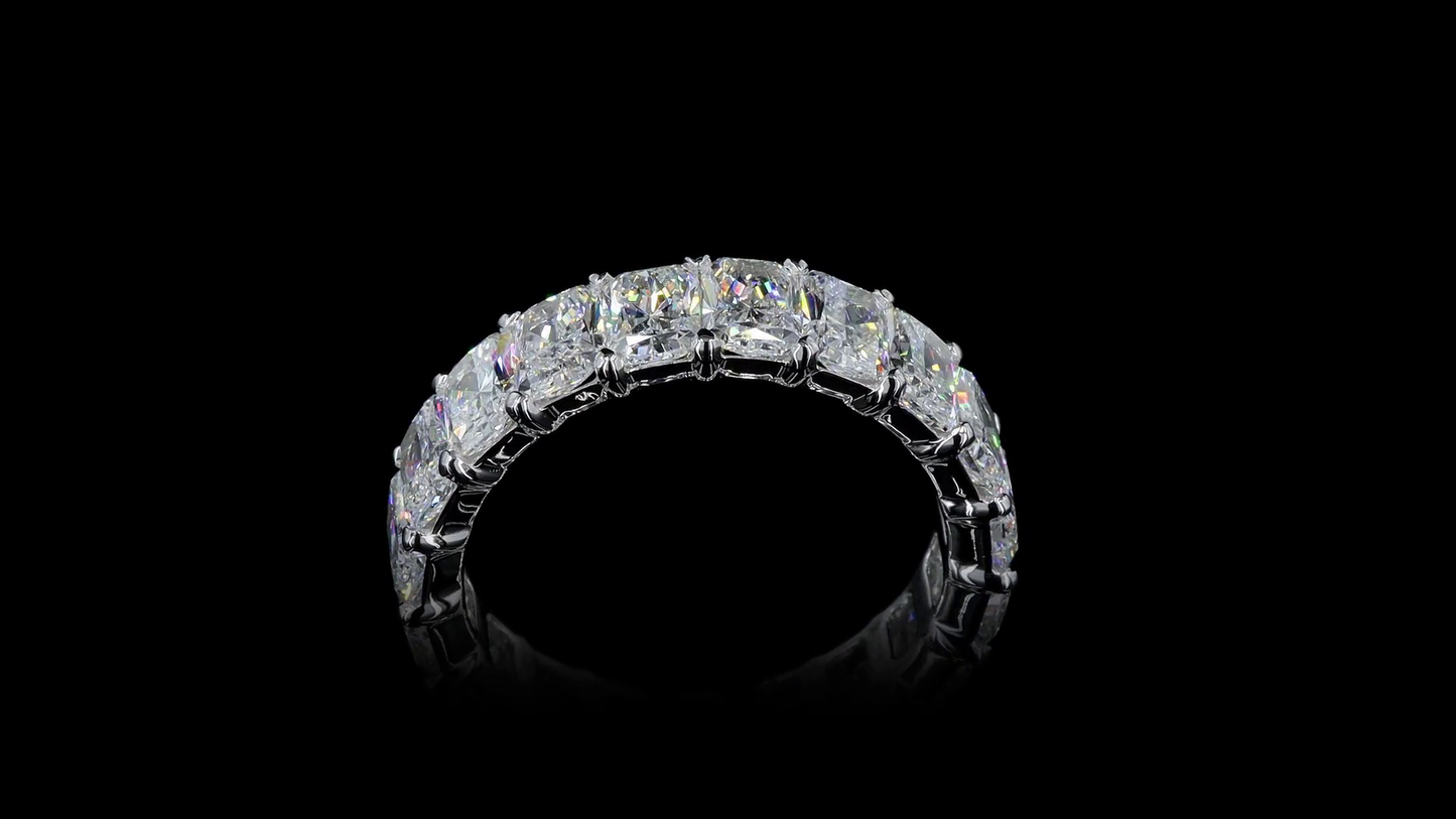 5.87 CTTW Radiant Lab Diamond Full Eternity Sz. 6.5 14k White Gold (F Color and VS2 Clarity)