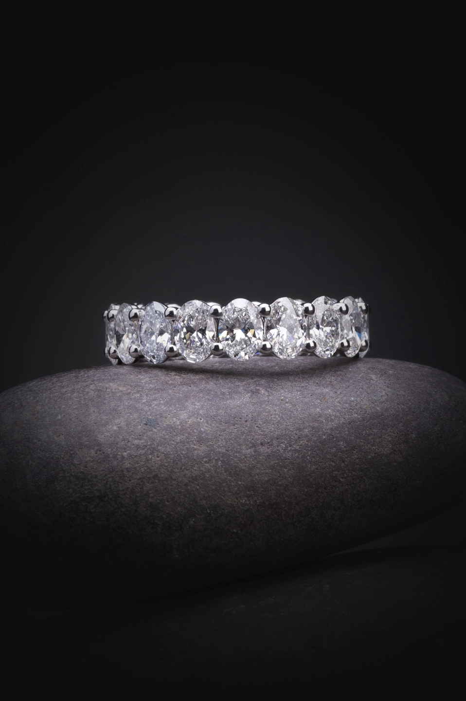 5.27 CTTW Oval Lab Diamond Full Eternity Sz. 6.5 14k White Gold F Color and VS2 Clarity jewelry-spot-usa