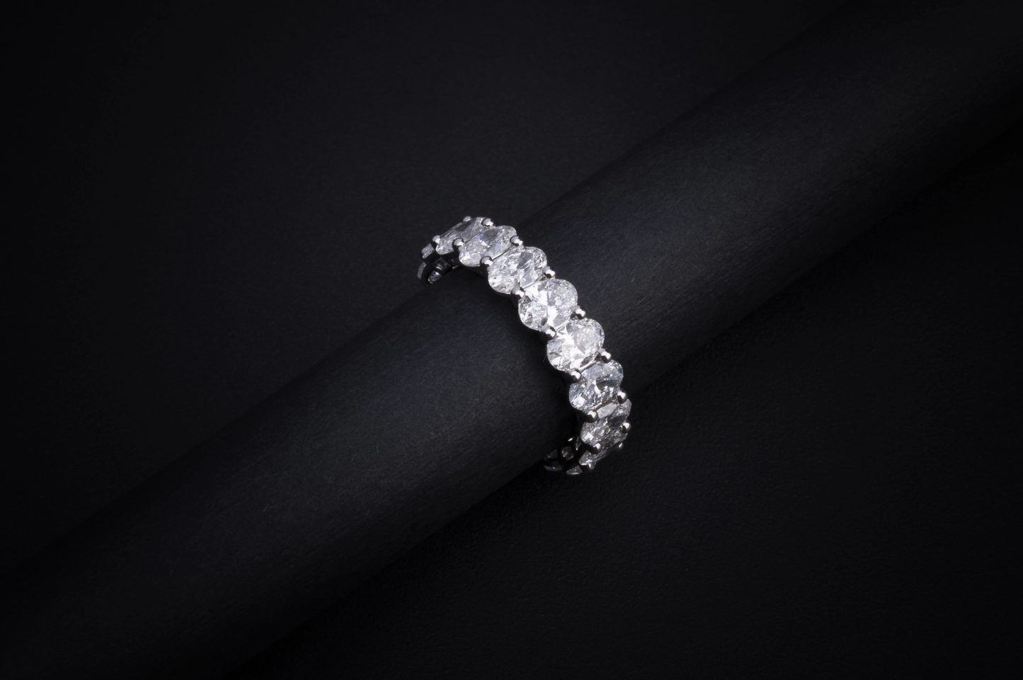 5.27 CTTW Oval Lab Diamond Full Eternity Sz. 6.5 14k White Gold F Color and VS2 Clarity jewelry-spot-usa