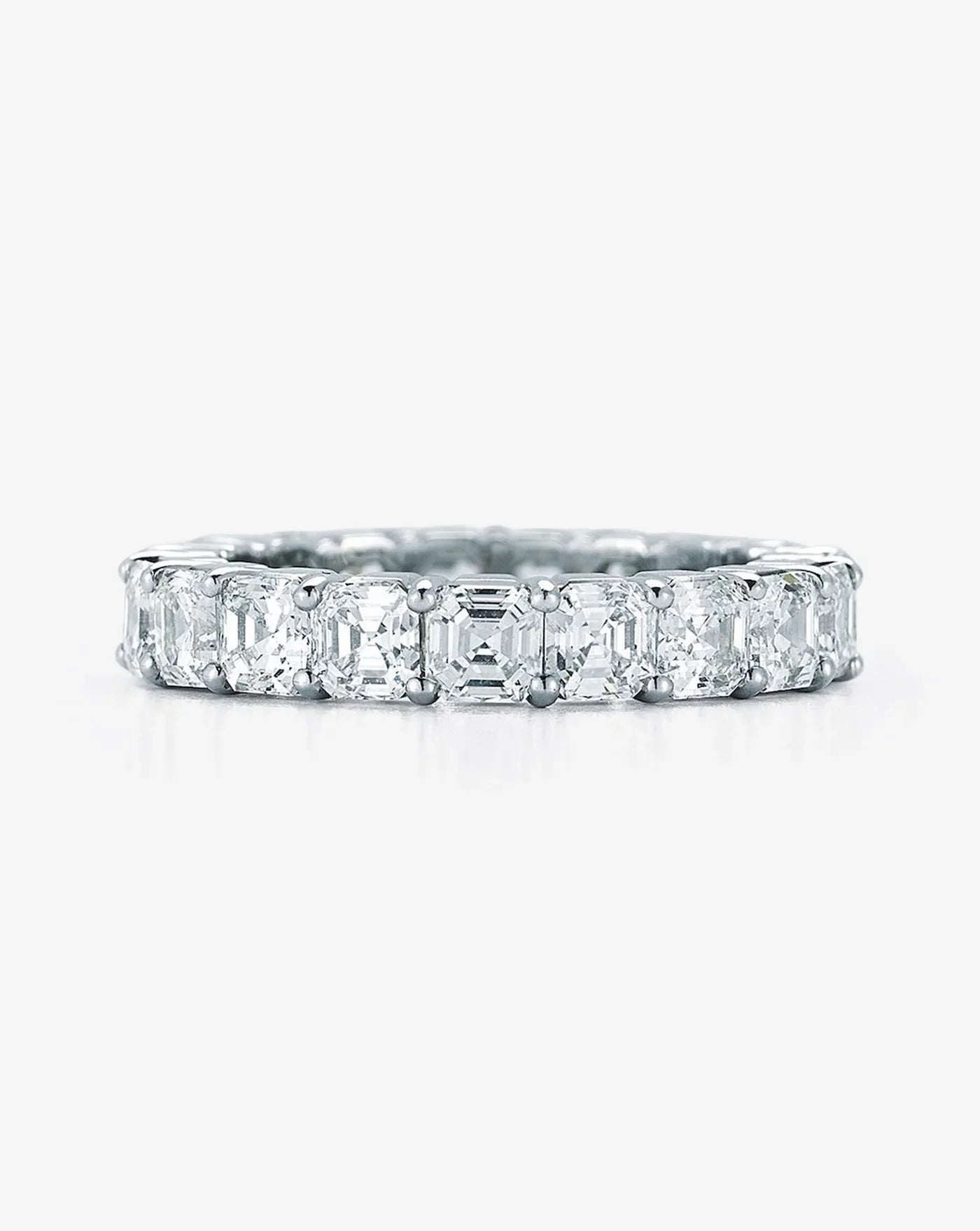 13.45 CTTW Asscher Lab Diamond Full Eternity Sz. 7 Platinum F Color and VS2 Clarity jewelry-spot-usa
