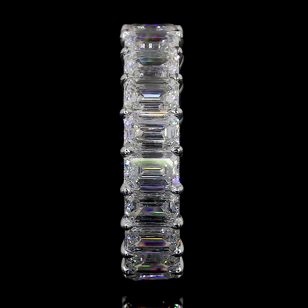 6.08 CTTW Emerald Lab Diamond Full Eternity Sz. 7 14k White Gold F Color and VS2 Clarity jewelry-spot-usa