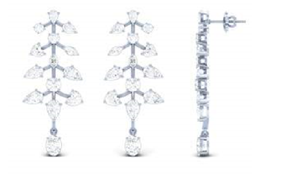 17.06 CTTW Oval Lab Diamond Hanging Earring 14k White Gold D Color and VVS2 Clarity jewelry-spot-usa