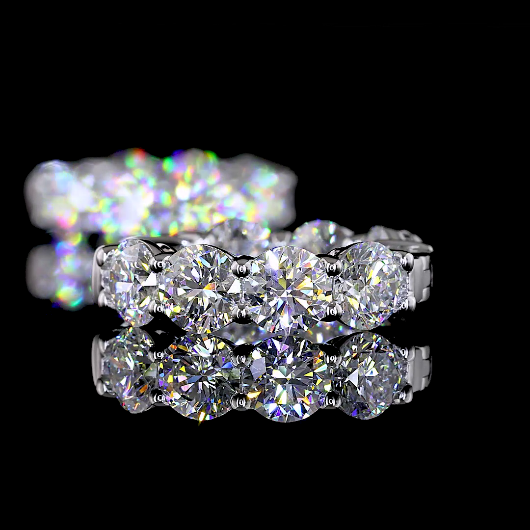 3.07 CTTW Round Lab Diamond Huggies Earring (E Color and VS/VS1 Clarity)